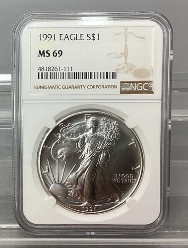 1991 American Silver Eagle - NGC - MS 69