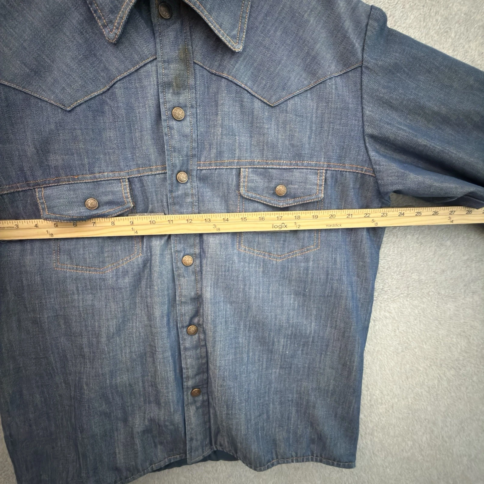 Vintage Stearns Goose Down Insulated Western Denim Look Jacket Large Minnesota image 7
