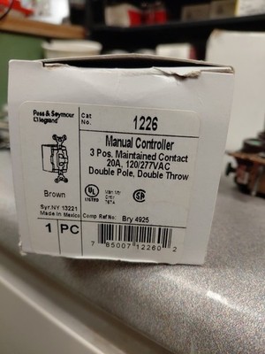 Pass & Seymour, 1226, Manual Controller, DPDT, 20a, 120/277v