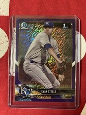2018 1st  Bowman Chrome  Purple Shimmer Refractor #BCP245 Evan Steele #87/655