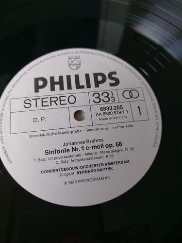 Philips 6833205 Promo LP Bernard haitink - Brahms Nr.1 C-Moll op.68 - Picture 2 of 4
