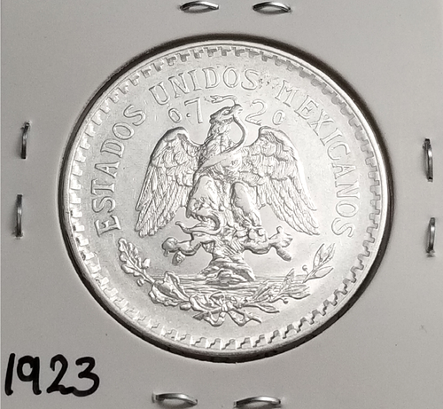 Mexico 1 Peso 1923 .720 Coin Silver, Low date, Un Peso Plata .720, Fecha Baja. - Picture 4 of 4