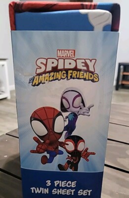 NEW MARVEL SHEET SET   SPIDERMAN And AMAZING FRIENDS   3 Piece TWIN MICROFIBER