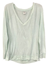 Victoria's Secret PINK Sleep Shirt Pajama Top Sz S Pull On Green Women WQ9