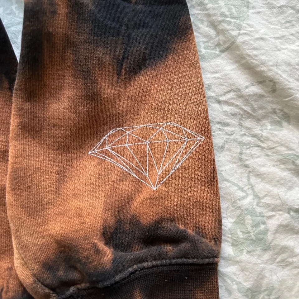 DIAMOND Supply Co Sweatshirt Women's M Black tie dye Crewneck Sweater Pullover - Image 2 of 4