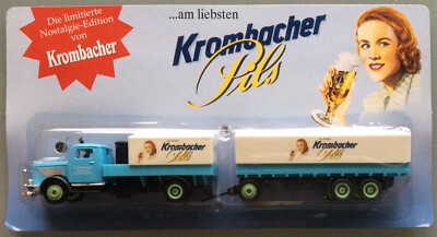 Miniature Advertising Truck Lorry Büssing NAG 500 Krombacher Pils Nostalgia Edition 2002