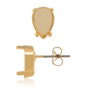 Authentic Stud Post Earring Bases for Pear Shape Fancy Stones Crystals * Choose Size