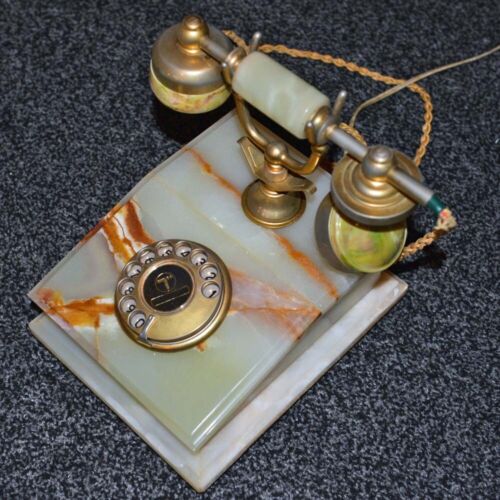 Vintage British Telecom Verona TSR8026A Green Marble Onyx Telephone Rotary Dial - Photo 1/19