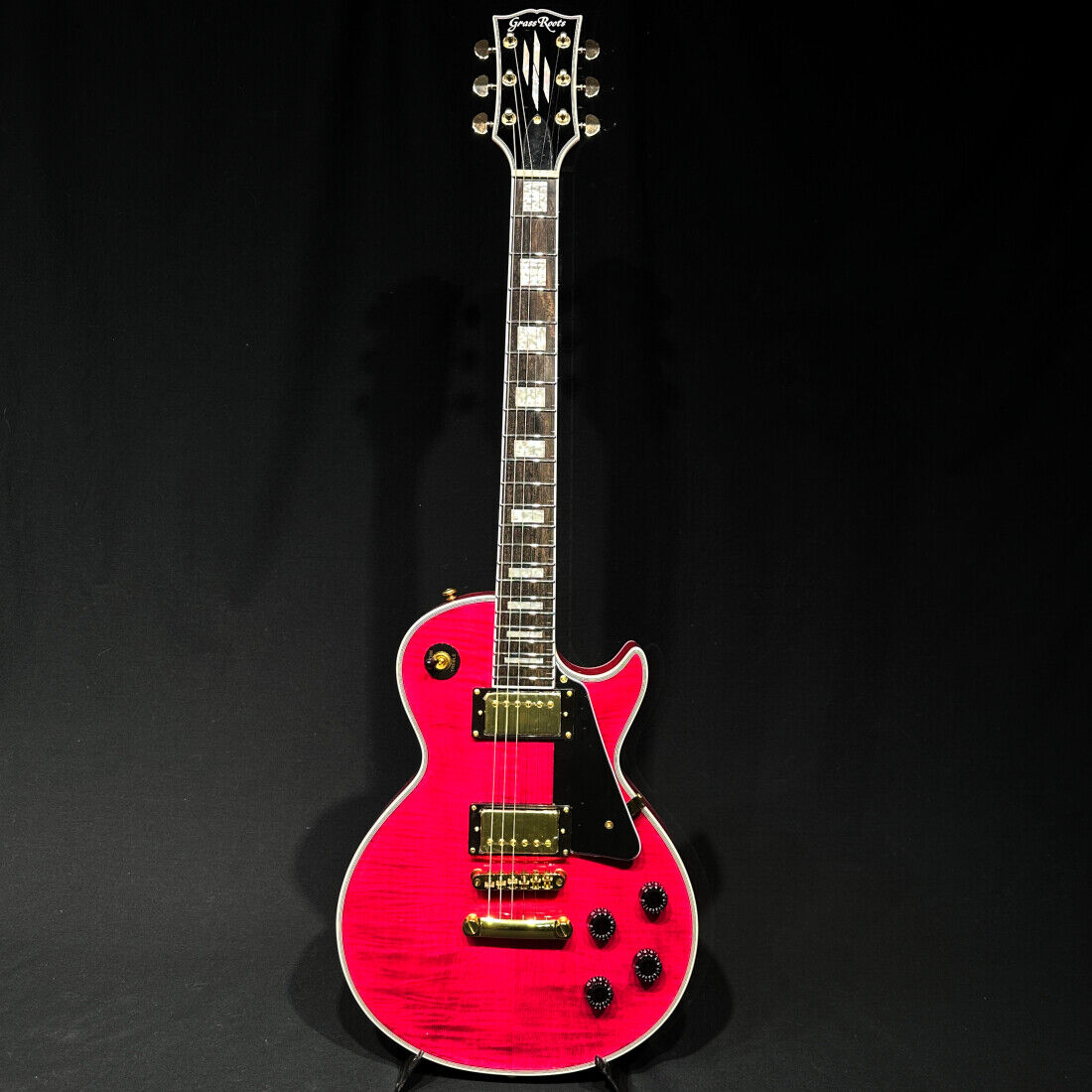 Grass Roots Les Paul Custom See Thru Pink G-LP-CTM-FM SIPI Grass Roots Les Paul Custom See Thru Pink G-LP-CTM-FM SIPI