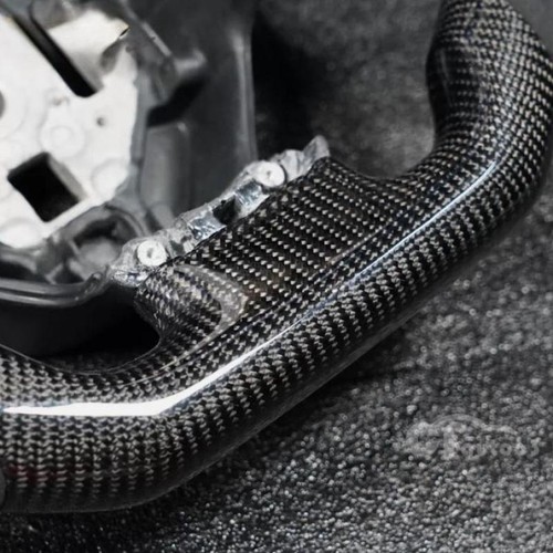 Custom Real Carbon Fiber Alcantara Steering Wheel Fit 2014-18 Chevy Corvette C7 - Foto 6 di 7