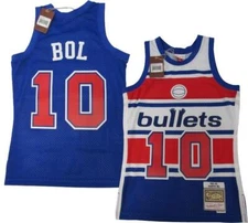 New 1985-86 Manute Bol #10 Bullets Mens Mitchell & Ness Swingman Jersey $130