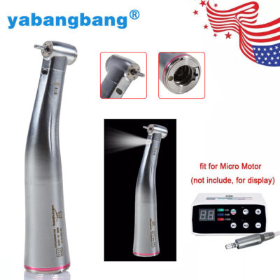 Dental 1:5 Fiber Optic LED Contra Angle Increasing Handpiece fit Electric Motor