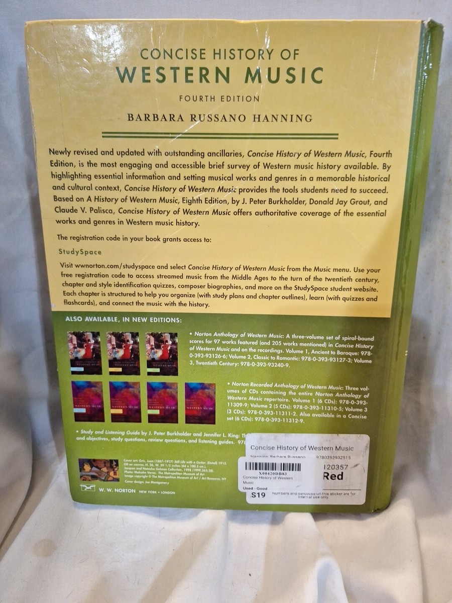 Concise History Of Western Music by Barbara Russano Hanning 