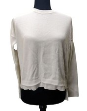 Athleta -Open Back Long Sleeve Pullover Soft Sweater Size Small White/Cream