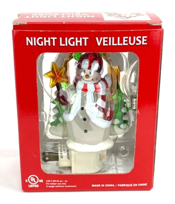 Snowman Night Light Veilleuse by Costco Christmas Holiday Electric Bulb Included