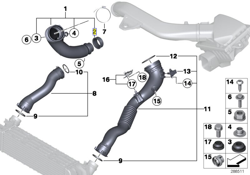 画29 BMW Turbo Air Intake Hose Pipe Line Seal Ring Gasket