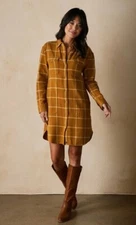 NWT THE NORMAL BRAND Mountain Shirt Dress Palomino Plaid Women's XS MSRP $168