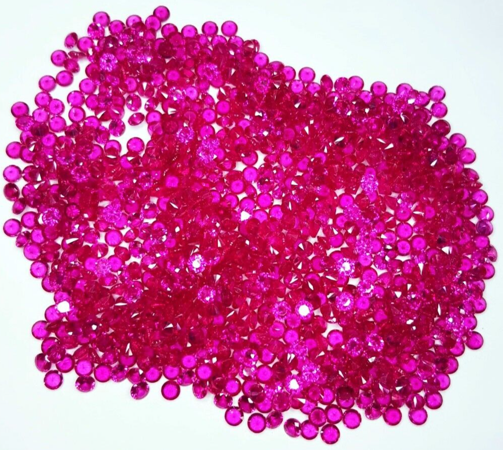 Natural Ruby 2.5 MM Round Cut 1000 Pcs 78 Cts Certified Ruby