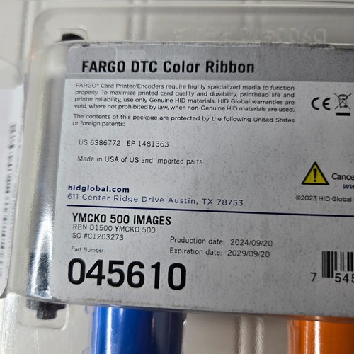 Ruban couleur Fargo 45610 - YMCKO - 500 tirages - DTC1500 - Photo 2/5