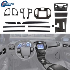 16Pc Car Dash Console Decor Cover Trim Kit For Chrysler 300 2011-14 Carbon Fiber