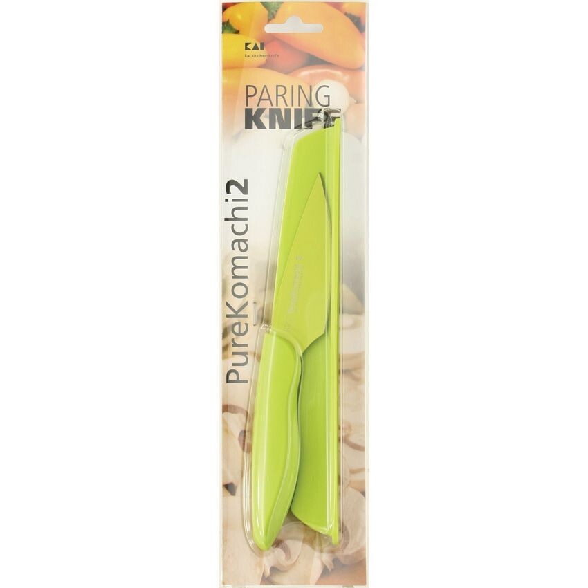 2 PACK Kershaw Kitchen Paring Knife 3.13" HC Steel Blade Green Synthetic Handle