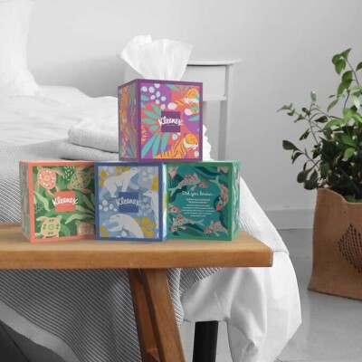 Lot De 12 Boîtes De Mouchoirs Kleenex 3 Plis – 85 Mouchoirs Par Boîte – Ultra Doux