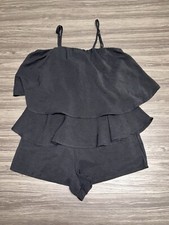 GLAM Black Ruffle Romper Size Small - NWT