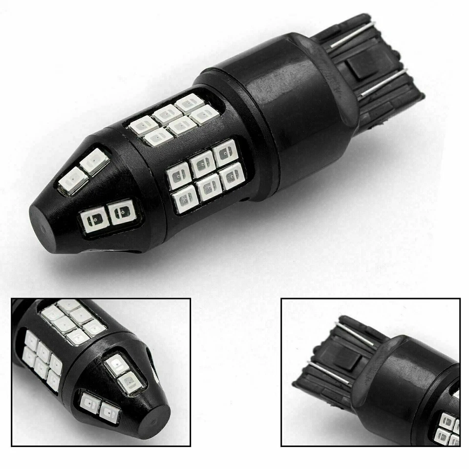 LED 7443 7444 Rojo Estroboscópico Freno Parada Bombilla Lámpara Intermitente Flash Alerta Legal Foto 2 de 4