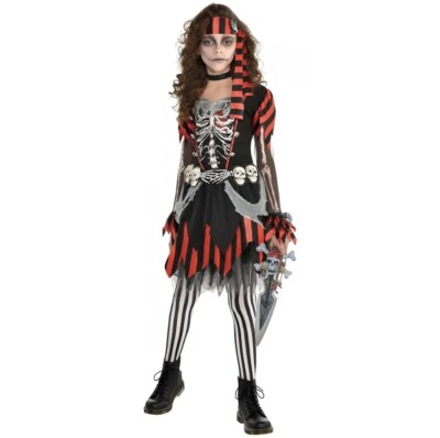 Skele-Punk Pirate Halloween Costume Kids Girl s Size Small S 4-6 Years NEW NWT