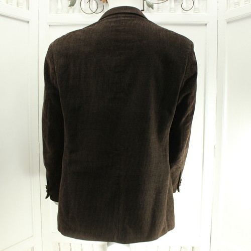 Zagato Sport Blazer Mens Size 42 Reg Corduroy Jacket Three Button Notch Brown - Picture 10 of 12