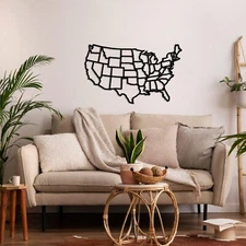 States Of America Map, Metal Wall Art, Metal Wall Decor, Home Decor Wall Art
