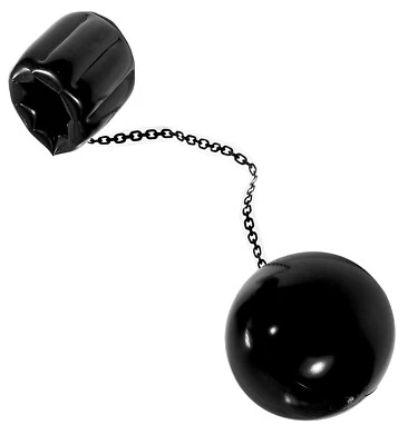 WIDMANN S.R.L. Aufblasbare Sträflingskugel ca25cm Fußfesseln mit Kugel und Kette 121854B13