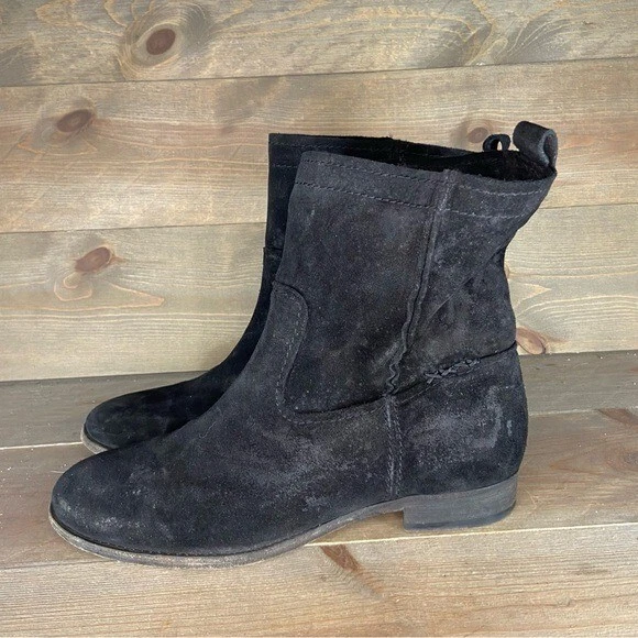 Frye cara Womens size 11 boots black suede pull on comfort ankle