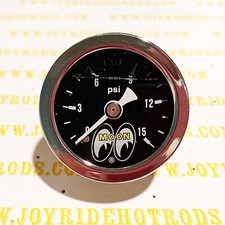 Direct Fit Engine Fuel Pressure Gauge 1-15 Psi- Mooneyes - Liquid Filled