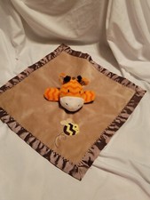 Circo Brown Giraffe Bee Baby Lovey Security Blanket Target Orange Chevron euc