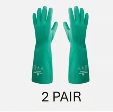 Showa Best 730 Nitrile Cotton-Lined Chemical Gloves - (2 Pairs)  LARGE