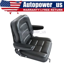 Lawn Mower Tractor Forklift Seat Excavator Universal Adjustable Backrest Armrest