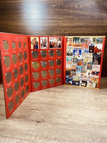 Set 68 Monete Commemorative 1, 3, 5 Rubli in Album Collezione 1965-1991 URSS - Foto 6 di 10