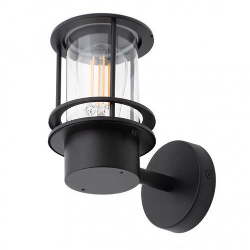 Litecraft Narvas Wall Light Miners Style Outdoor IP44 Lantern - Black Clearance