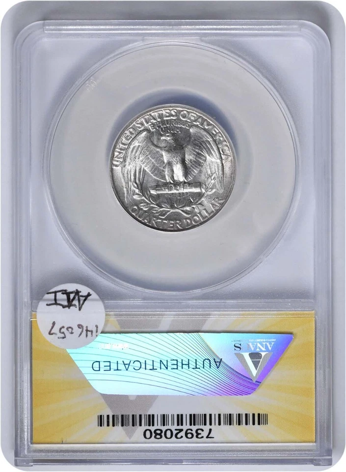 1942 Washington Quarter DDR FS-801 MS63 ANACS - Image 2 of 2