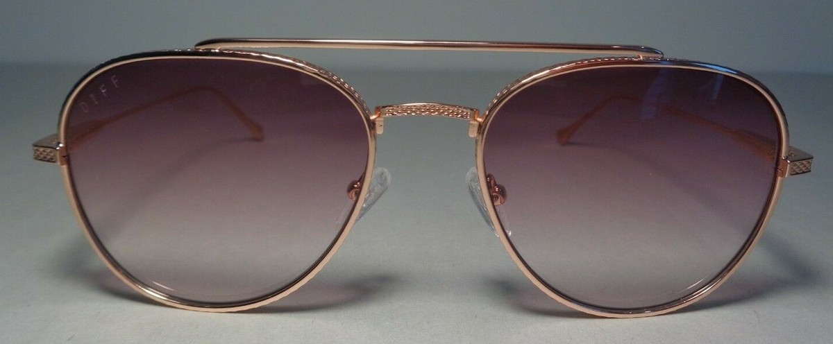 DIFF Eyewear NOA Rose Gold Wine New Women\'s Aviator Sunglasses DIFF Eyewear Dash Aviator Sunglasses - Women main image 3