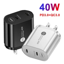 40W Fast Charger USB C Wall Charger Block PD Power Adapter For iPhone 15 14 Pro