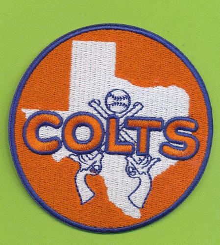 3 Zoll kreisförmiger Houston Colt 0,45s bestickt aufbügelnder Patch Retro Logo (1962-64) - Bild 1 von 1