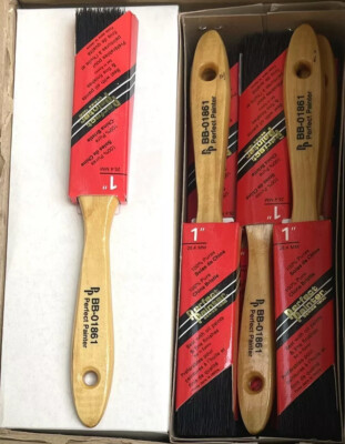 PAINT BRUSHES 1-DOZEN PACK SIZE 1  BLACK 100% BRISTLE *ALL PAINTS* (OILS/STAINS)