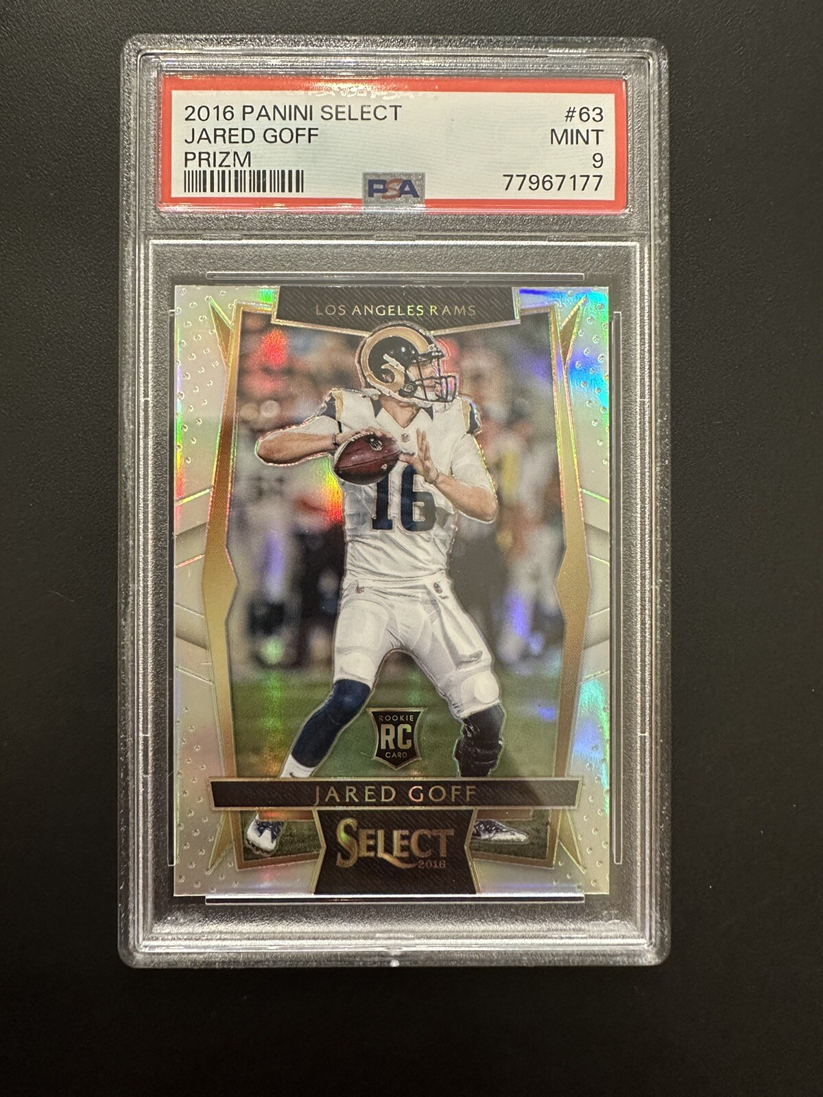 2016 Panini Select Concourse Jared Goff #63 SILVER Prizm PSA 9 Mint RC 🔥🔥!!