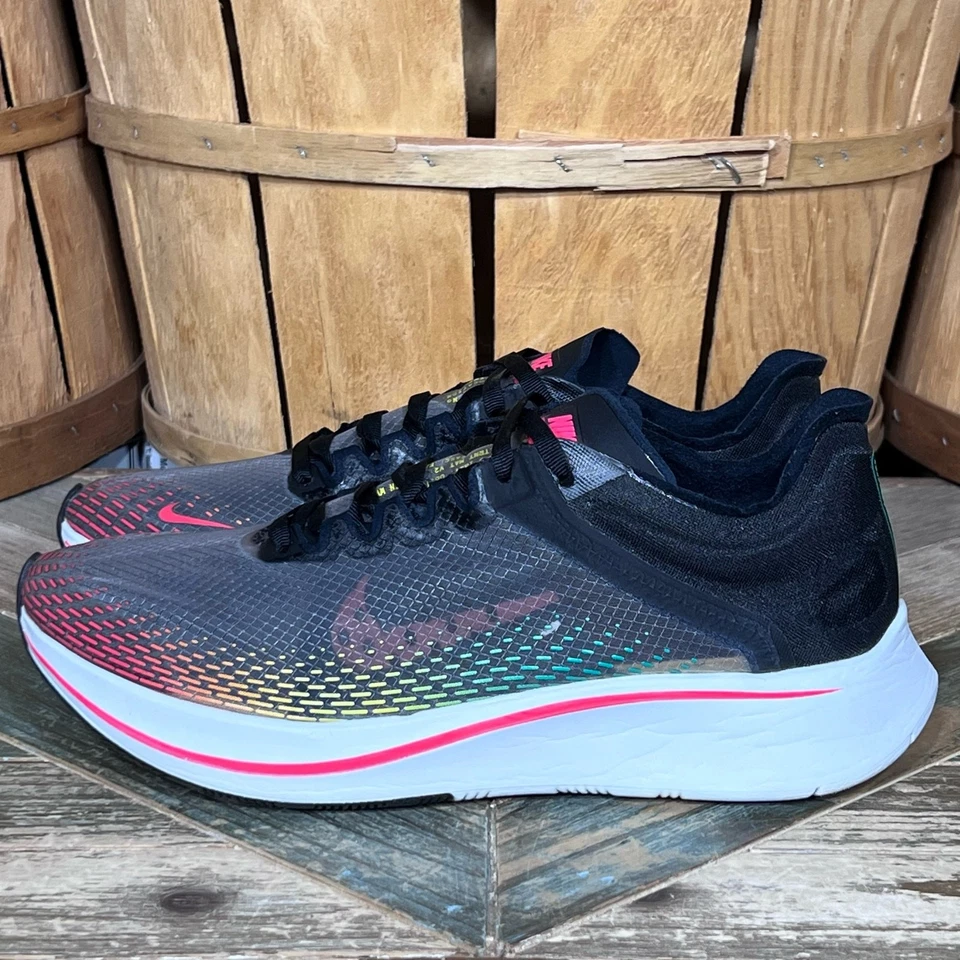 Nike Zoom Fly SP Fast Black Red Orbit Green BV6105-001 Running Shoe Men Size 7.5 - Image 2 of 4