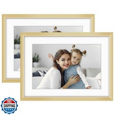 Golden State Art - 5x7 Aluminum Picture Frame - with Mat for 4x6 Photo or Wit