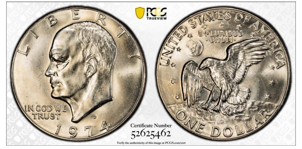 1973年 カナダ 10ドル PCGS MS 67 SV925 イギリス PCGS Certified MS 67 Graded 1974 Eisenhower Dollars (1971-1978