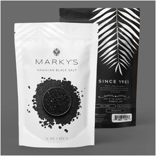MARKY'S Hawaiian Black Lava Volcanic Sea Salt Medium Coarse - 1 lb / 452 g