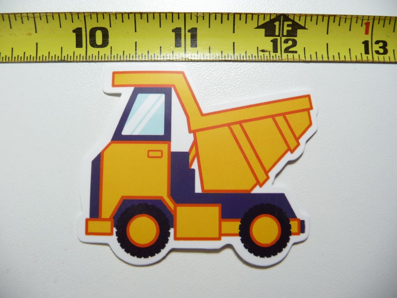 CARTOON KIDS EMPTY LEFT DUMP TRUCK DECAL STICKER HEAVY EQUIPMENT CONSTRUCTION